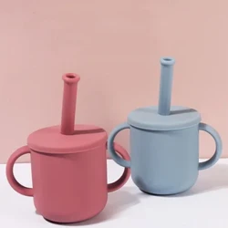150ML kubek silikonowy dla dziecka przenośny kubek ze słomką do napojów dla dzieci szczelna butelka do karmienia babci kubek dla dziecka Led odstawienie od piersi kubek dla dziecka