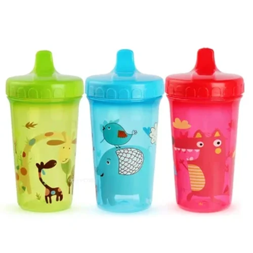 Imprimare desene animate pentru bebeluși pentru învățare ceașcă de băut anti-cădere pentru sugari sticlă cu apă fără BPA ceașcă din plastic model aleatoriu