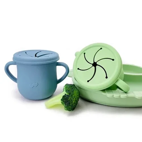 Cangkir Makan Silikon Bayi Portabel Drinkware Sippy Food Food Grade Learning Cups kanggo Balita Wadah Snack Wadah BPA GRATIS
