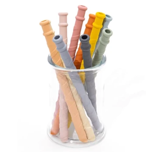 100% An Toàn Thực Phẩm Chấp Thuận Silicone Mềm Mại Nhiều Màu Sắc Ống Hút Uống Dài Dẻo Sữa Drinkwa Cốc Cho Bé Ống Hút Sơ Sinh Bé Trai Gái Tiếp Liệu