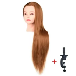 Mannequins Hyfforddi Gwallt Syth Pen Ar Gyfer Ymarfer Plethu Gwallt 63cm Pen Salon Triniwr Gwallt Offer Steilio Colur Colur