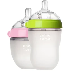 Bình Sữa Silicon Xanh/Hồng 5 Oz Và 8 Oz Bình Sữa 2 Gói Không Chứa BPA Bình Sữa Trẻ Em trẻ Em