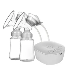 Bomba tira-leite elétrica dupla, bomba tira-leite elétrica usb com garrafa de leite para bebê, almofada de calor frio, sem bpa, bombas tira-leite poderosas