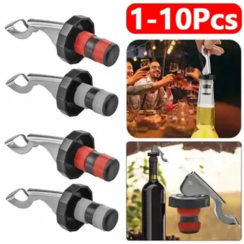 1-10 Pcs Tekan Anggur Stopper Vacuum Sealed Plug Botol Anggur Stopper Anggur Saver Topi Barware Alat Dapur Sumbat Botol Anggur