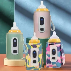 Borsa termica USB per biberon per biberon Display digitale universale Riscaldatore per biberon portatile Conservatore di calore per latte per bambini portatile per viaggiare