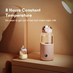 Pārnēsājams elektrisks zīdaiņu pudelīšu sildītājs USB uzlādes temperatūra regulējams un displejs ceļojumu kempings mērcēt piena šķīstošs ūdens sildītājs