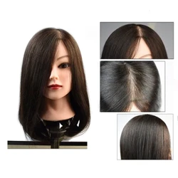 100% Tóc Đầu Manocanh Màu Đen Tự Nhiên Thực Hành Đào Tạo Mẫu Cho Máy Làm Tóc Chuyên Nghiệp Có Thể Được Ủi Và Nhuộm