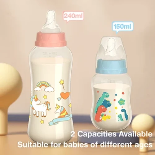 150/240ML butelka PP dla niemowląt szerokie usta butelka dla noworodka z uchwytem butelka na mleko dla niemowląt wzór dla noworodka kubek dla dziecka nie zawiera BPA