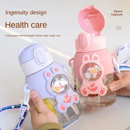 600ml Ipu Suavai mo Tamaiti e iai Straw Matagofie Matagofie Kawaii Ata Malaga A'oga Tamaiti Aoga Malaga Ipu Inu a Tamaiti
