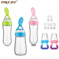 TYRU.HU Silicone Fáscadh Buidéal Beathú Spúnóg Buidéal Fothaire Leanbh Oiliúna Nuabheirthe Dí Spúnóg Sábháilte Fothaire Oiliúna Earraí Boird