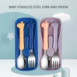 2PCSChildrens Tableware 304 Food Grade Nafi u'amea ma tui Meafaigaluega a'oa'oga 'ai a pepe.