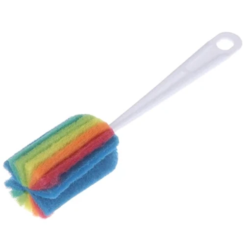 1 Pc Cangkir Sikat Pembersih dengan Pegangan Dilepas Warna-warni Botol Air Mug Kaca Cuci Spons Scrubber Peralatan
