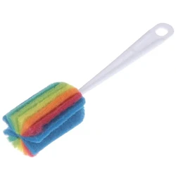 Brosse de nettoyage de tasse avec poignée, bouteille d'eau colorée détachable, tasse en verre, éponge de lavage, ustensiles à récurer, 1 pièce