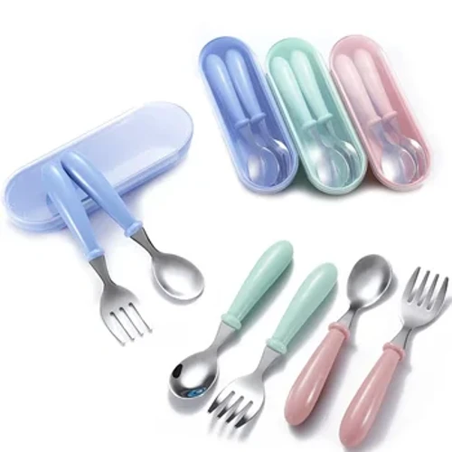 Cho Bé Bộ Đồ Ăn Trẻ Em Dụng Cụ Inox Cho Bé Chén Ăn Dao Kéo Hoạt Hình Trẻ Sơ Sinh Thực Phẩm Thìa Ăn Nĩa