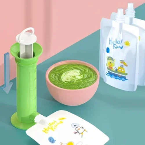 Imbakan ng Pagkain ng Baby Fruit Puree Filling Dispenser Set Newborn Fresh Fruit Container Baby Complementary Food Filling Device