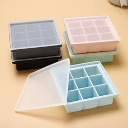 9 Grid Silicone Ice Tray Creative DIY Ice Cube Mold Baby Silicone Food Supplement Box with Cover Snack Container Baby Essentials