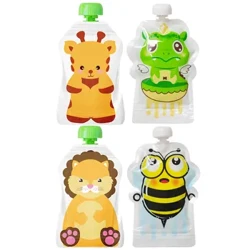 Sacs de conservation des aliments réutilisables, 8 pièces, scellés, rechargeables, pour Smoothie, bouillie, yaourt, lait, pochette pour aliments pour bébés aléatoires