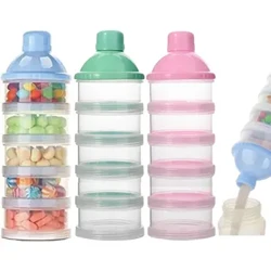 4 Grid Portabel Susu Bubuk Kotak Wadah Balita Bayi Camilan Makanan Kotak Penyimpanan Formula Dispenser Susu Bubuk Botol