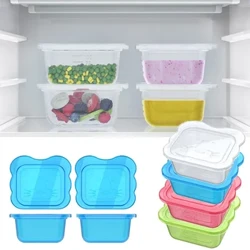 4 Bé Bảo Quản Thực Phẩm Ăn Nhẹ Hộp Đựng Bé Học Món Ăn Phụ Bát Di Động Kín Hộp Bảo Quản Có Thể Lò Vi Sóng Không Chứa BPA