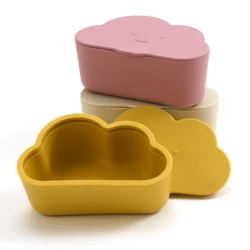 Silikon Baby Snack Box Barn Enfärgad Silikon Mat Box Baby Portabel Matning Baby Snack Container med lock Babyprylar