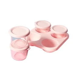 4 stk 2 Oz Baby Infant Glas Modermælk Fryser Mikroovn Supplerende fødevareopbevaringsbeholdere Frugt Snack Box Børn