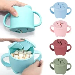 Kinderbeker Siliconen voedselopbergdoos Effen kleur Babysnackbeker Draagbare kindersnackscontainer met deksel Schaal BPA-vrij 200 ml