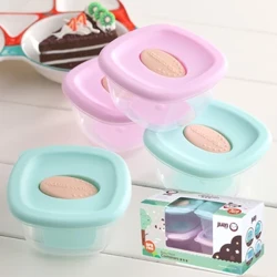4 Pcs Kothak Panganan Pelengkap Bayi Kothak Penyimpanan Makanan Pelengkap Mini Portabel Kothak Pengawetan Kedap Udara Mini Kothak Penyimpanan Dapur