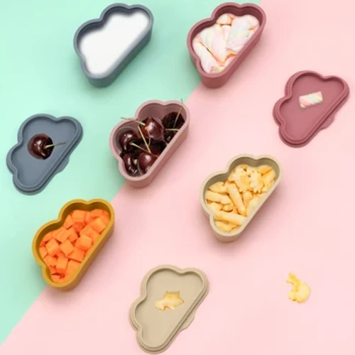 Cutie portabilă de depozitare a alimentelor pentru bebeluși, fără BPA, în formă de desene animate, cutie pentru alimente pentru copii mici, cutie pentru gustări pentru copii mici, recipient pentru hrănire, articole pentru bebeluși