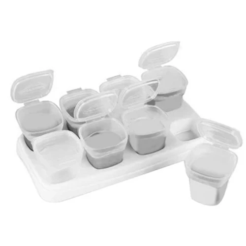 Mga Banga ng Pagkain ng Sanggol, Imbakan ng Pagkain ng Sanggol, Mga Lalagyan ng Pagkain ng Sanggol, Mga Sprout Cup na Muling Magagamit na Mga Stackable Storage Cup na May Tray (9 PCS)