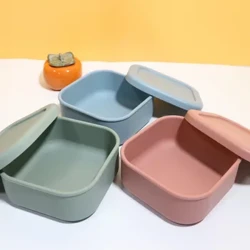 Bpa-vrije schoolkinderen Kid Snack Voedselcontainer Bento Opvouwbare siliconen lunchbox Opvouwbaar met deksel