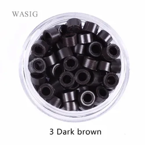 100 buc. Microring margele de 5 mm microring din silicon Microring pentru instrumente de extensie a părului cu pene 9 culori opționale