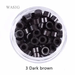 100Pcs 5mm Micro Ring Gleiniau Silicôn Glain Cyswllt Microring ar gyfer Offer Estyniad Gwallt Plu 9 Lliwiau Dewisol
