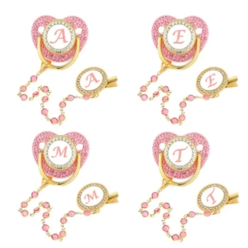 Princess Baby Pacifier Clip Chain 26 Črke novorojenčka lutka Soother Baby Thower Gift Silicon BPA brezplačna dojenčka