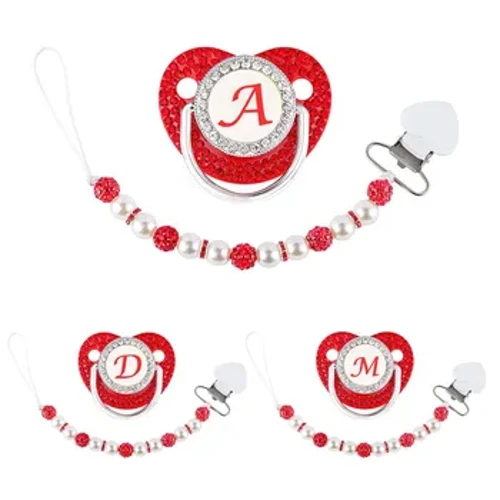 Red Zircon Luxury Pepe Pacifier Clip 26 Mataitusi Fa'ato'a Fanau Fa'asinotonu Pipi Pacifiers U'u Silicone Pepe Teether Nipple 2023