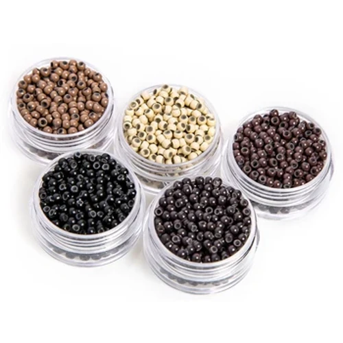 500 pz. 3.0 mm perline per capelli rivestiti in silicone nano anelli di rame micro collegamenti perline per estensioni dei capelli