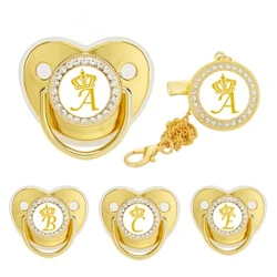 2023 Pacifier Moethus Babanod Newydd Enw'r Goron Llythrennau Bersonol Pacifiers Set Clip Cadwyn Anrhegion Cawod Babanod Newydd-anedig Deth Babanod