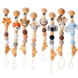 Babi Ffug Gadwyn Pacifier Clip Arth/Ceirw/Llwynog/Eliffantod/Llew/Koala Head Glain Clip Ffal Clip Tegan Babanod Dannedd Dropshipping