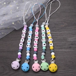 Baby Handmade Teether Pacifier Chain Silicone Beads Baby Nipple Appease Soother Chain Clips Nipple Clip Personalized na Pangalan