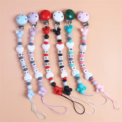 New Personalized Baby Pacifier Clip Personalized Pacifier with Name Cute Wildebeest Feather Food Grade Silicone Baby Custom Gift
