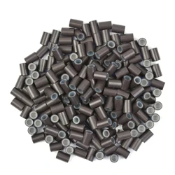 200 kpl silikonivuoratut mikrorenkaat linkit kuparihelmet 4,0 * 2,8* 6,0 mm hiushelmet hiustenpidennyksiin musta/tummanruskea