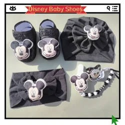Ciuccio per bambini Disney Topolino con nome argento glitter e scarpette per cappelli Ciuccio per bambini Clip per ciuccio con nome unico Regalo per baby shower