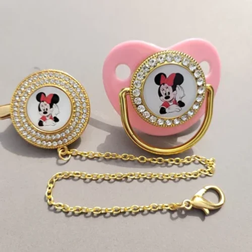 Disney Bling Chupetero Silicona Para Bebe Sécherheet Schlof Pacifier Spillsaachen Luxuey Soother Nippel Clamps Zänn Saachen fir Puppelcher