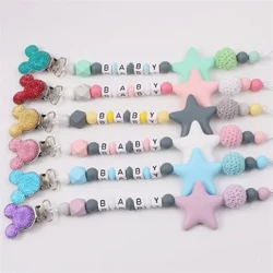 Populer Silicone Personalized Baby Dot Klip Nama Bayi Kustom Dot Klip Bisa Dijenengi Dot Rantai Perlengkapan Bayi