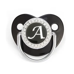 Nom lettres initiales bébé sucette nouveau-né Silicone sucette noir Bling infantile mamelon sans BPA bébé sucette factice 0-24M