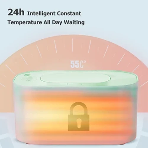 Calentador de toallitas para bebés Dispensador de toallitas húmedas para bebés Estuche para toallitas para bebés con calefacción envolvente Comodidad y seguridad Calentador de toallitas portátil 3 niveles de calor