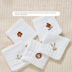6 Schichten Koteng Broderie Baby Spaut Handdicher Hand Gesiicht Wipes Neigebuerene Bib Kanner Handtuch Puppelcher Soft Wäschtuch Burp Stoff