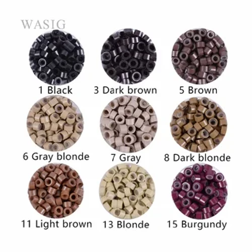 200 uds/500 Uds 5,0mm microeslabones forrados de silicona anillos cuentas anillos para el cabello cuentas forradas de silicona