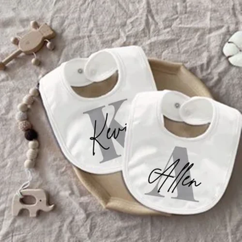 Bavaglini per neonati personalizzati con iniziale personalizzata con nome Ragazzi in cotone per neonati Asciugamano per saliva con stampa di lettere Bavaglino per battesimo Regali per baby shower