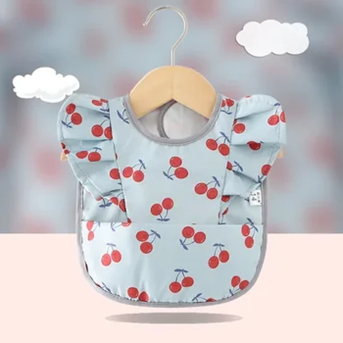 Handuk Saliva Bayi Tahan Air Bayi Oto Anak-anak Makan Makan Celemek Anak Laki-laki Anak Perempuan Ruffle Handuk Balita Bayi Kartun Bersendawa Kain
