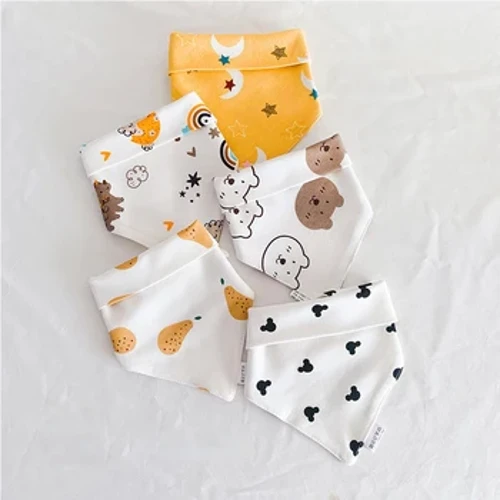 5 PCS/LOT New Baby Bibs Triangle ʻAlua Maʻemaʻe Pulupulu Bibs Kiʻekiʻe Kiʻekiʻe Kiʻekiʻe Kohu Kawele Pepe Keiki kāne Kaikamahine Hanai Apron Bandana Bibs